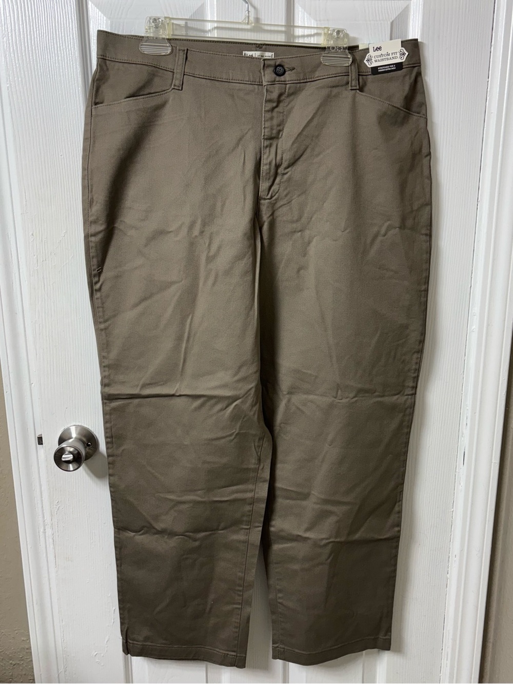 Lee Woman’s Straight-Leg Chinos in Olive Green